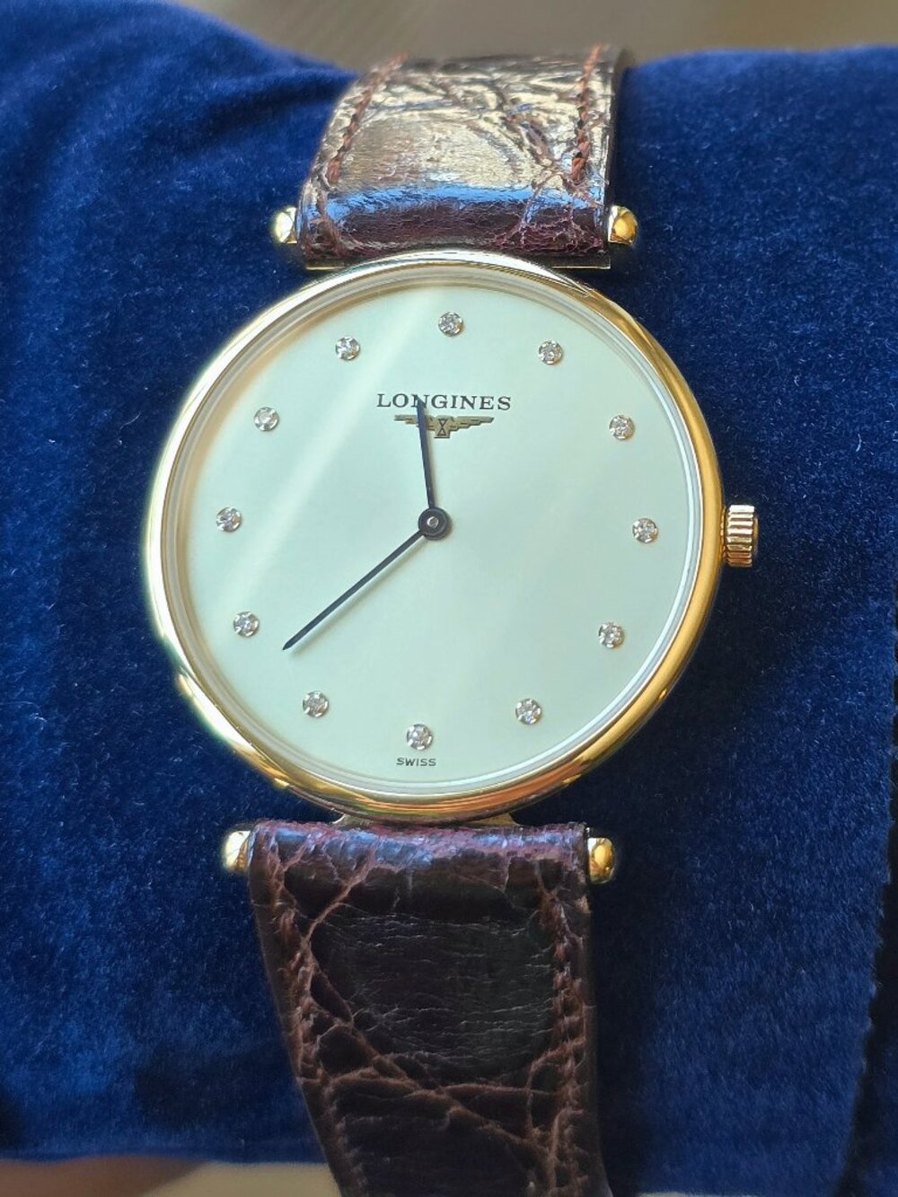 Longines, $1650 MSRP, Ultra Slim, Gold, Diamonds, 29 mm, La Grande Classique